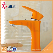 Bathroom design single lever orange painting hand wash basin faucet